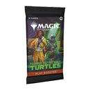 Trading card game booster pack featuring Teenage Mutant Ninja Turtles and Magic: The Gathering branding.