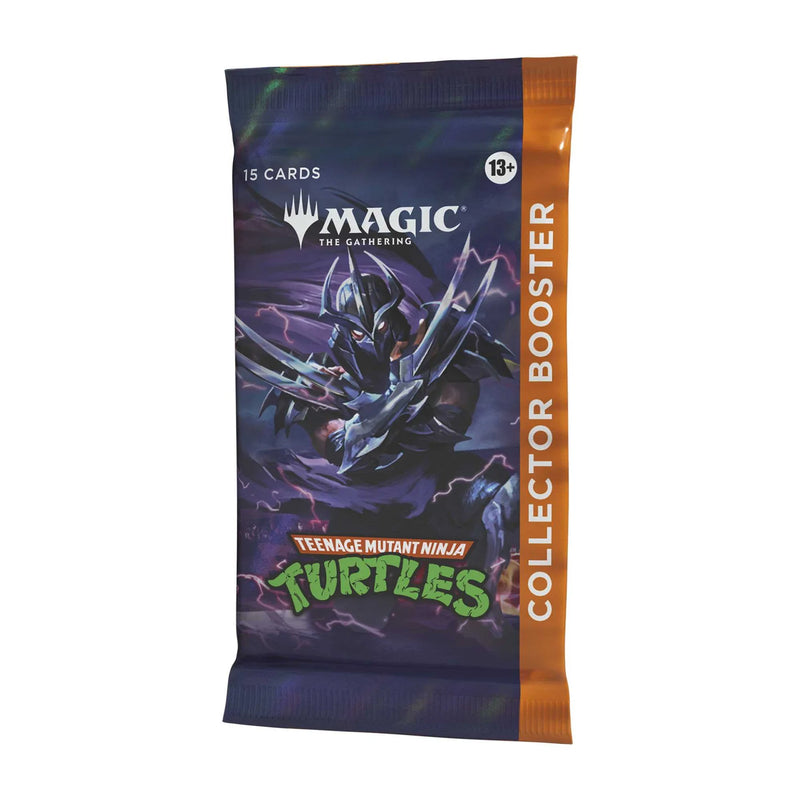 Trading card game booster pack featuring Teenage Mutant Ninja Turtles theme on a white background