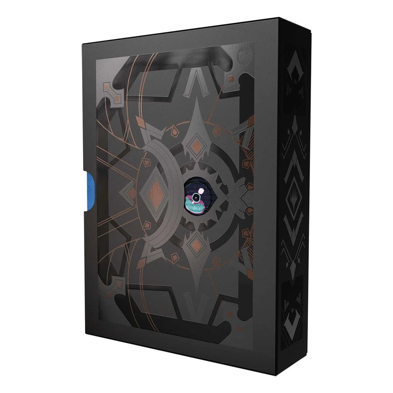 Decorative black box with intricate design on a white background