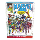 Marvel Age gift bundle packaging with superhero characters on a white background
