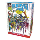 Marvel-themed gift bundle packaging with superhero illustrations on a white background