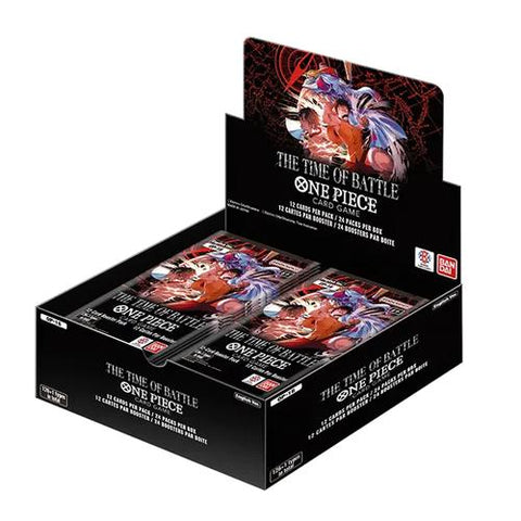 Card game box for 'One Piece' with character artwork on a white background