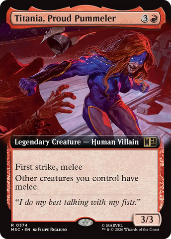 Titania, Proud Pummeler (Extended Art) [Marvel Super Heroes Commander]