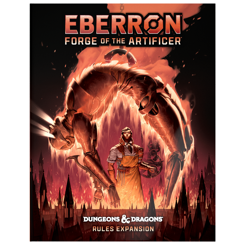 Dungeons & Dragons Eberron: Forge of the Artificer alternate cover book with unique Eberron artwork.