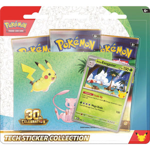 Pokémon TCG 30th Celebration Alolan Exeggutor Tech Sticker Collection packaging featuring Alolan Exeggutor artwork.