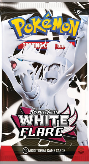 Pokemon White Flare booster pack packaging on a white background