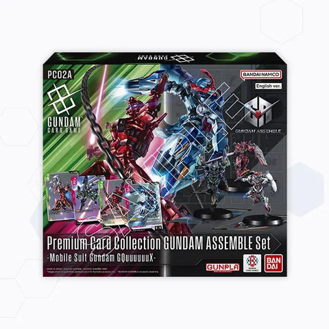Gundam model kit packaging with multiple robot figures on a white background