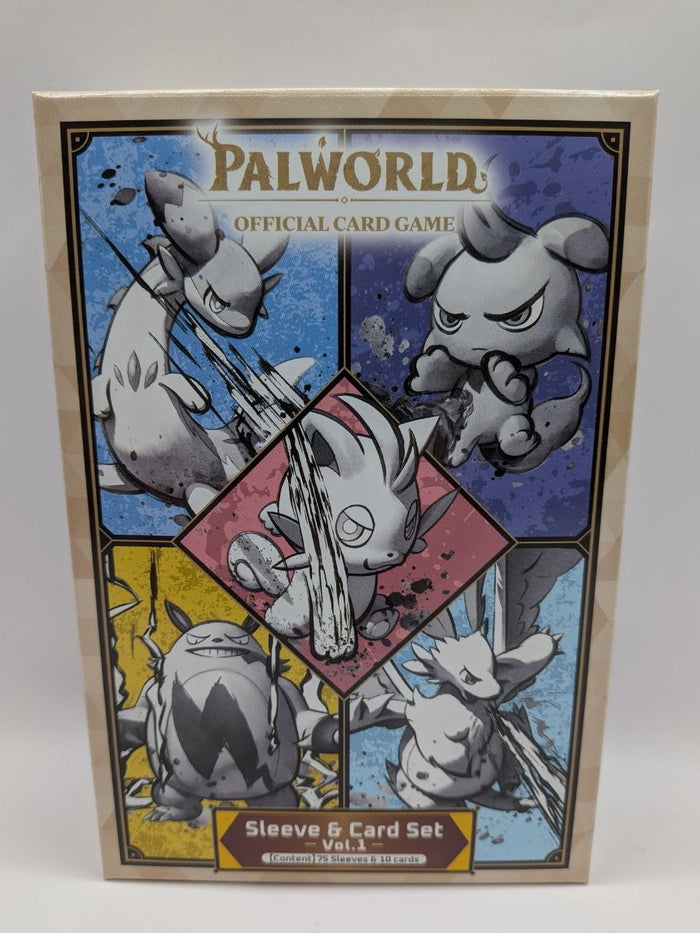 Palworld OCG Sleeve & Card Set Vol.1 packaging featuring official Palworld character artwork.