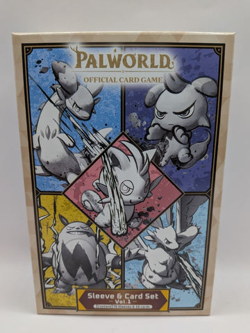 Palworld OCG Sleeve & Card Set Vol.1 packaging featuring official Palworld character artwork.