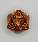A 20-sided spindown dice for Magic: The Gathering with a Teenage Mutant Ninja Turtles pizza motif.
