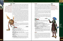 Game rulebook page with character illustrations and text