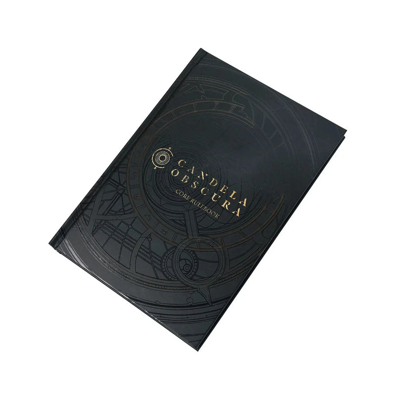 Black book titled 'Candela Obscura' on a white background