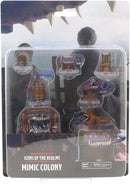 Packaged toy set titled 'Mimic Colony' from 'Icons of the Realms' with clear plastic window.