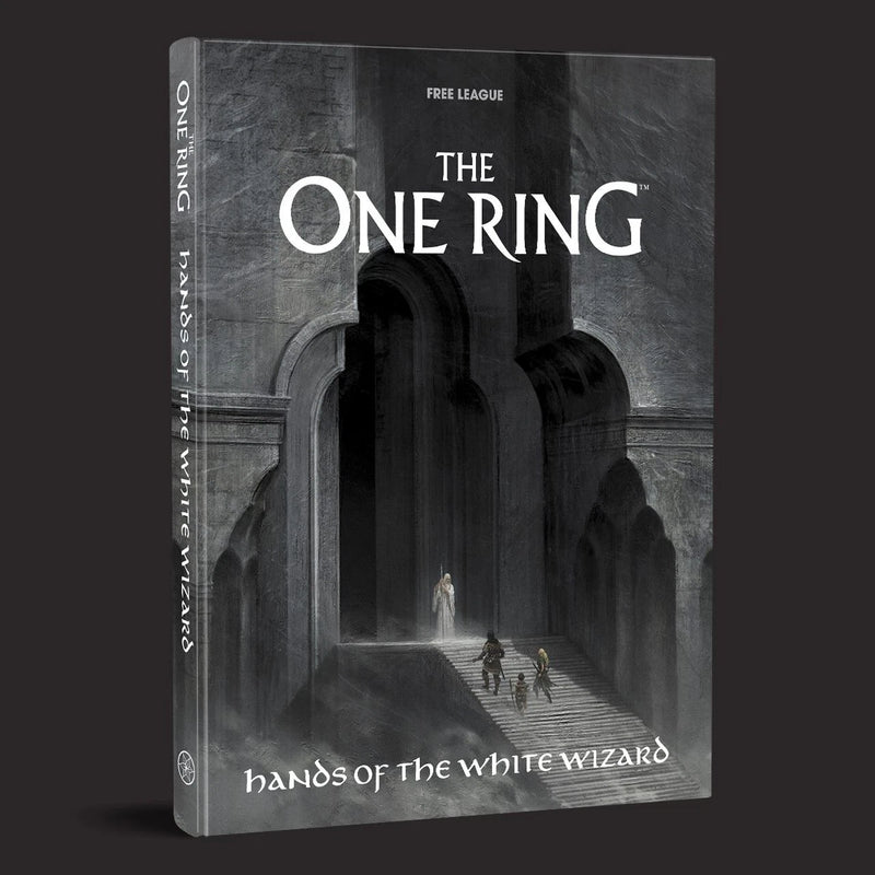 Book titled 'The One Ring: Hands of the White Wizard' on a black background