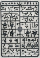 Plastic model kit parts on a gray background