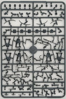 Plastic model kit parts on a gray background