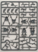 Plastic model kit parts on a gray background