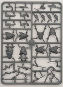 Plastic model parts on a gray background