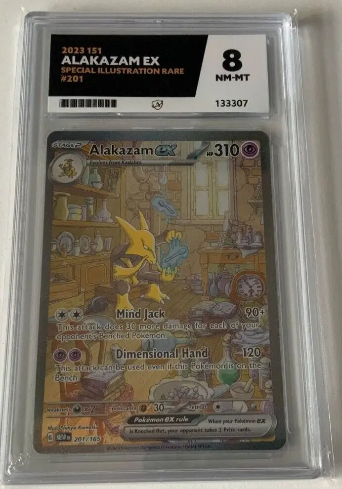 Alakazam EX 201/165 (Grade 8 NM-Mint - Ace Grading) 151