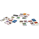 Marvel Champions card deck and accessories arranged on a plain white background, including multiple colorful cards, a black game board, and a blue Game Master box. A small Marvel copyright mark appears in the lower right.
