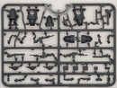 Plastic model kit pieces on a white background