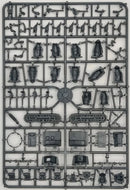 Plastic model kit parts on a gray background