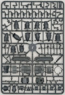 Plastic model kit parts on a gray background