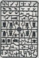 Plastic model kit parts on a gray background