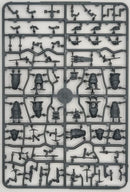 Plastic model kit parts on a gray background