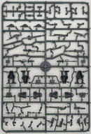 Plastic model kit parts on a gray background