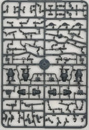 Plastic model parts on a gray background
