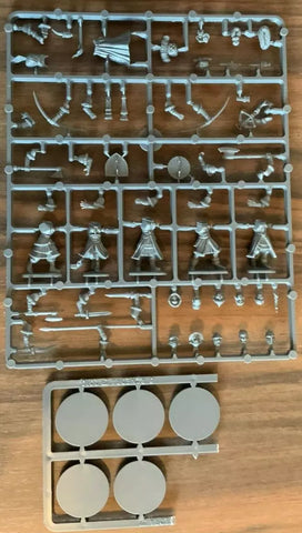 Model kit parts on a wooden surface