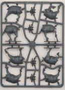Plastic model kit with multiple poses of a character on a white background