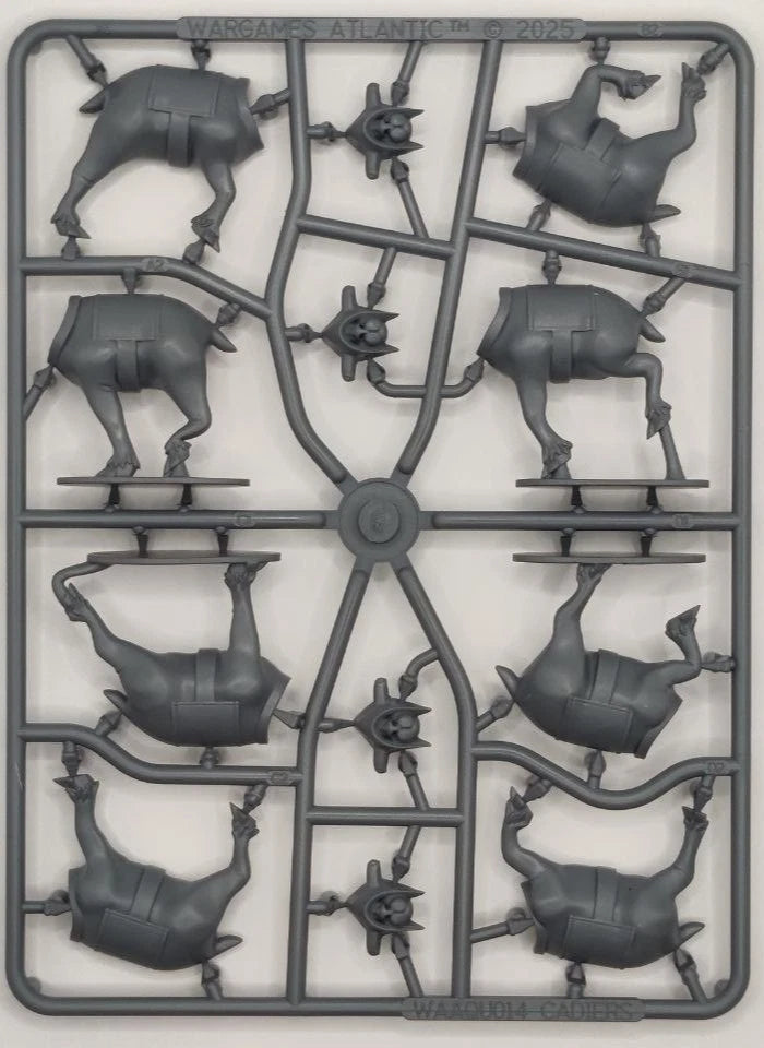 Plastic model kit with multiple poses of a character on a white background