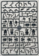 Plastic model parts on a gray background