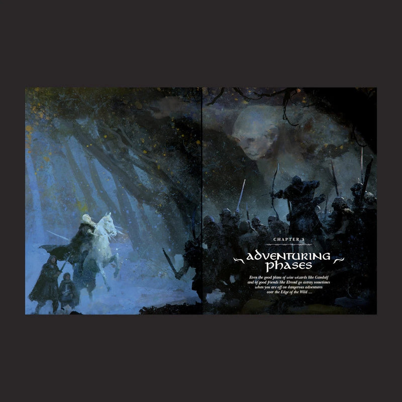Two dark fantasy-themed posters with characters and text on a black background.