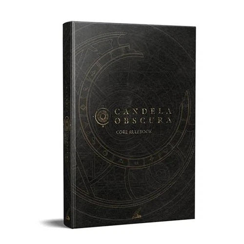Black book titled 'Candela Obscura' on a white background