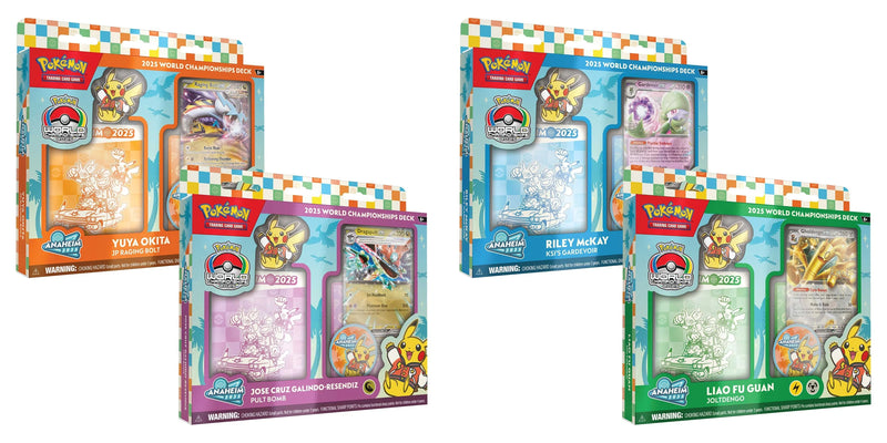 Four Pokemon trading card game packs on a white background
