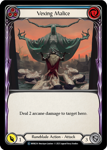 Vexing Malice (Blue) [U-MON234-RF] Unlimited Rainbow Foil