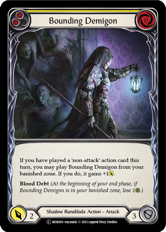 Bounding Demigon (Yellow) [U-MON169-RF] Unlimited Rainbow Foil