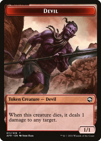 Devil // Guenhwyvar Double-sided Token [Dungeons & Dragons: Adventures in the Forgotten Realms Tokens]