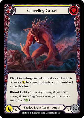 Graveling Growl (Yellow) [U-MON145-RF] Unlimited Rainbow Foil