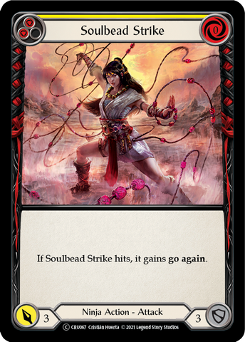 Soulbead Strike (Yellow) [U-CRU067-RF] Unlimited Rainbow Foil