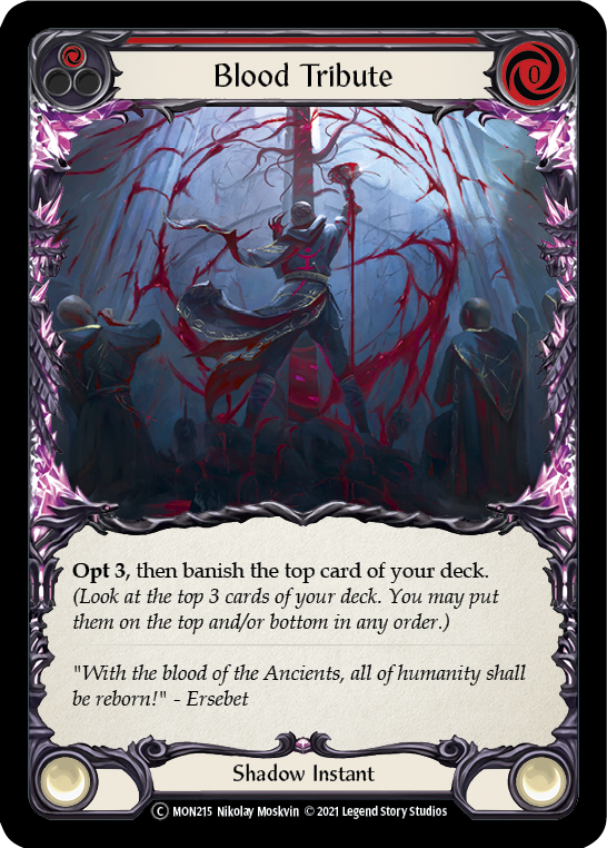 Blood Tribute (Red) [U-MON215-RF] Unlimited Rainbow Foil