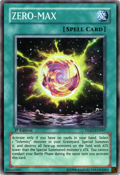 yugioh card with 0 attack and 0 defense Zero-Max [TSHD-EN047] Super Rare